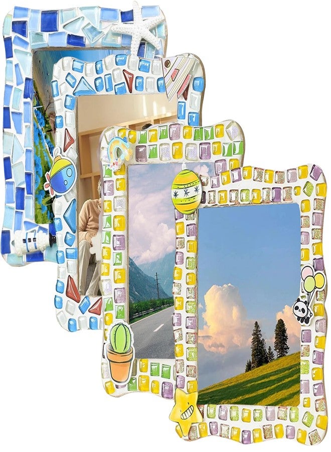 Adboros 4 PCS Mosaic Photo Frame Craft Kit, DIY Arts & Crafts for Kids Frame Kit, Great Birthday Gifts for 5-12 Year Old Holiday Christmas Gift Arts and Crafts Gifts - Image 1